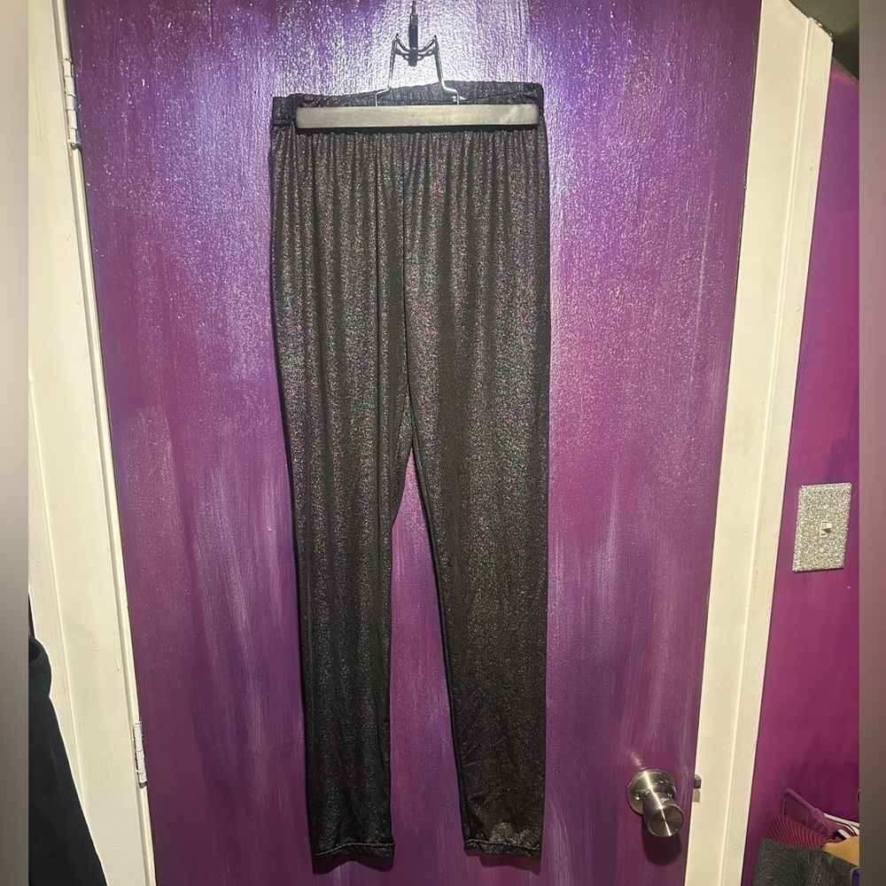 Exhilaration Shimmering Black Iridescent Leggings